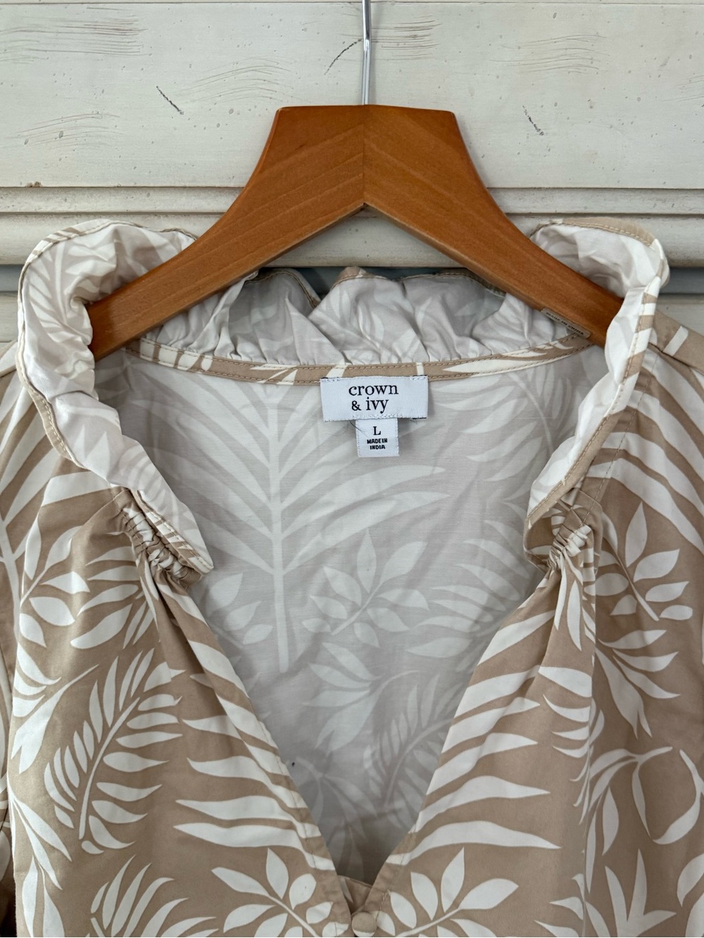 Crown & Ivy Beige Boho Cotton Top - Picture 4 of 5